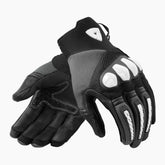 Guanti Speedart Air, un guanto moto con pelle di capra e ventilazione 3D Air Mesh. Colore Nero-Bianco. Di REV'IT!.